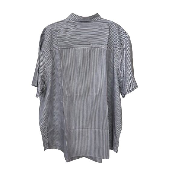 King Size Brand Mens Shirt Button Down Short Sleeve Size 3XL Big Striped Pocket - Picture 3 of 8